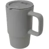 Taza de cerámica con tapa de plástico de 450 ml 90% Gres esmaltado, 10% Plástico PP - Moux