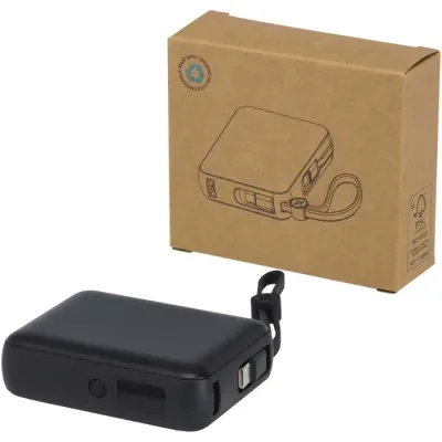 Batería externa para tableta de 10 000 mAh y 35 W con cable tipo C integrado y fabricada con plástico reciclado Plástico ABS reciclado - Veos