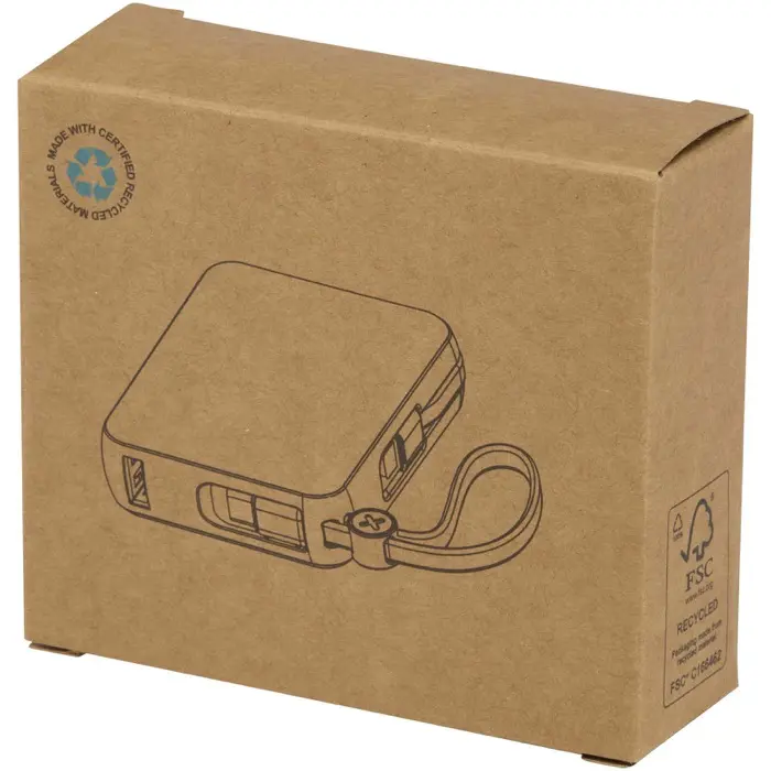 Batería externa para tableta de 10 000 mAh y 35 W con cable tipo C integrado y fabricada con plástico reciclado Plástico ABS reciclado - Veos miniatura 4