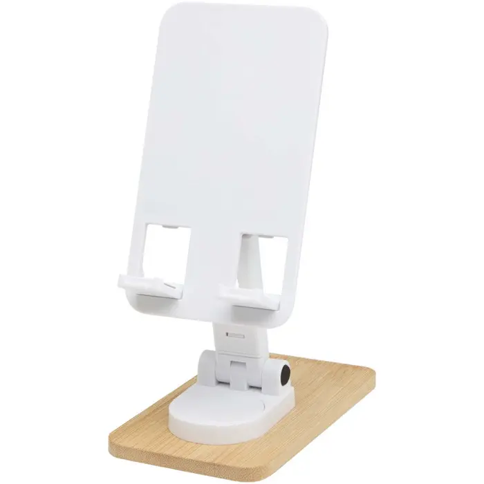 Soporte para teléfono de sobremesa plegable de plástico reciclado con detalles de bambú Madera de bambú, Plástico ABS reciclado - Huis miniatura 3