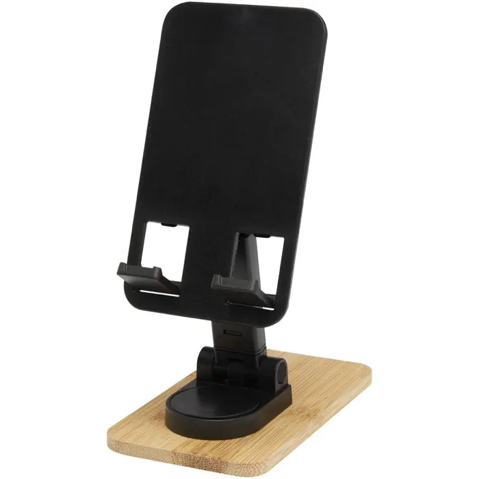 Soporte para teléfono de sobremesa plegable de plástico reciclado con detalles de bambú Madera de bambú, Plástico ABS reciclado - Huis miniatura 3
