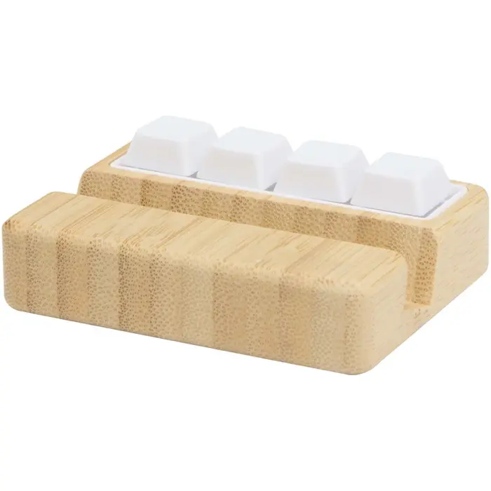 Soporte para teléfono de plástico reciclado con juguete y detalles de bambú Madera de bambú - Ruap miniatura 4