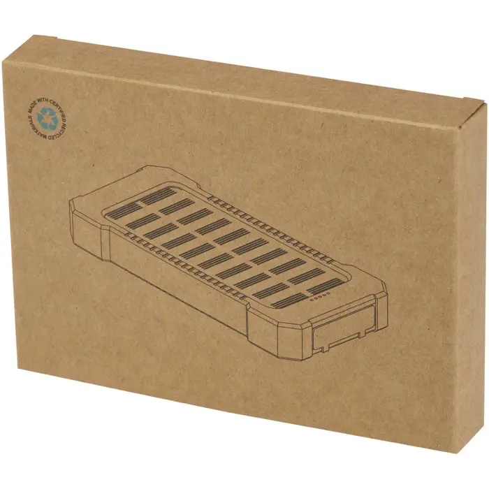 Batería externa solar de 5000 mAh y 10 W de plástico reciclado robusto con linterna incorporada Plástico ABS reciclado - Hued miniatura 4