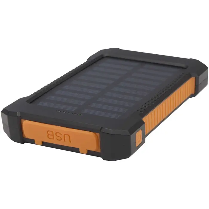 Batería externa solar de 5000 mAh y 10 W de plástico reciclado robusto con linterna incorporada Plástico ABS reciclado - Hued miniatura 5