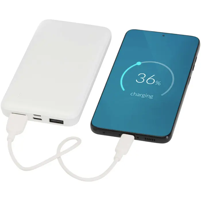 Batería externa de plástico reciclado de 10 000 mAh y 10 W Plástico ABS reciclado - Roun miniatura 6