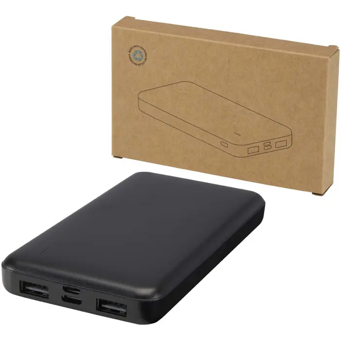 Batería externa de plástico reciclado de 10 000 mAh y 10 W Plástico ABS reciclado - Roun miniatura 1