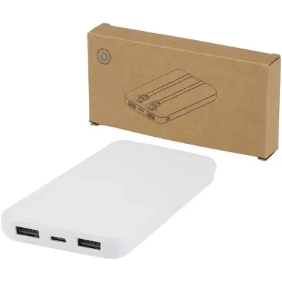 Batería externa de plástico reciclado de 10 000 mAh y 10 W con 2 cables integrados Plástico ABS reciclado - Guiz