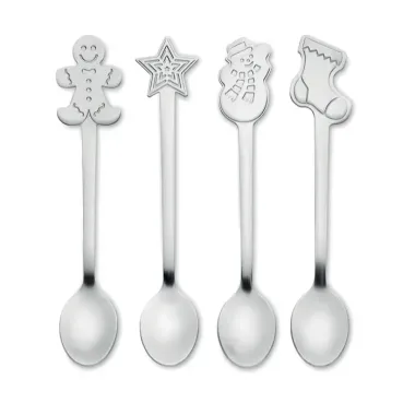 Set  4 cucharas de té navideñas Acero Inoxidable - Erof