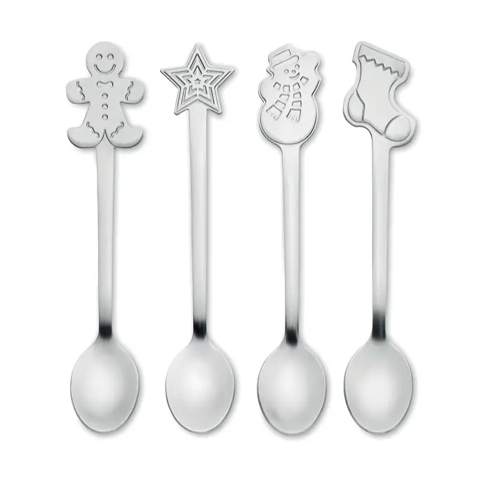 Set  4 cucharas de té navideñas Acero Inoxidable - Erof miniatura 1