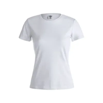 Camiseta Mujer Blanca "keya" 100% Algodón Ring Spun, Single Jersey 180 g/ m2 - Qeki