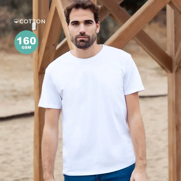 Camiseta Adulto Blanca 100% Algodón Ring Spun, Single Jersey 160 g/ m2 - Fitu miniatura 2