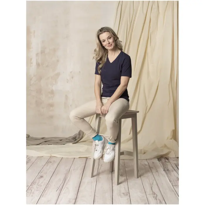 Camiseta orgánica de manga corta para mujer Punto de jersey sencillo 5% Elastano, 95% Algodón orgánico, 200 g/m2 - Hixo miniatura 4