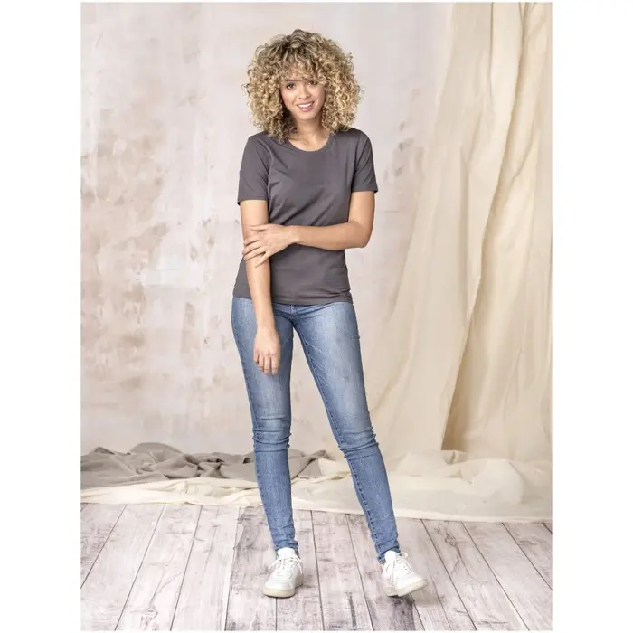 Camiseta orgánica de manga corta para mujer Punto de jersey sencillo Algodón orgánico, 160 g/m2 - Roku miniatura 4