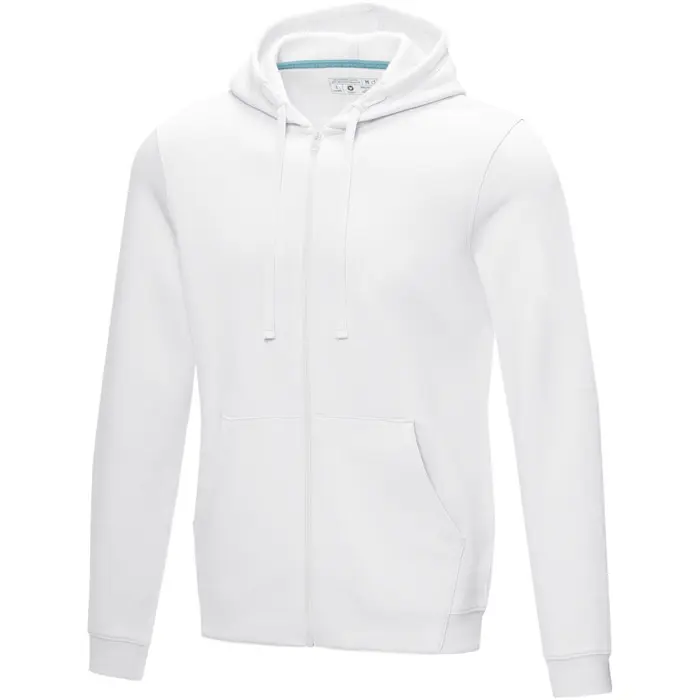 Sudadera con capucha y cremallera completa de orgánico para hombre Punto Algodón orgánico Poliéster reciclado, 280 g/m2 - Zeva miniatura 1
