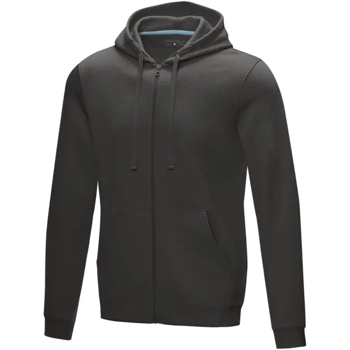 Sudadera con capucha y cremallera completa de orgánico para hombre Punto Algodón orgánico Poliéster reciclado, 280 g/m2 - Zeva miniatura 1