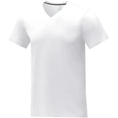 Camiseta de manga corta y cuello en V para hombre Punto de jersey sencillo 100% Algodón, 160 g/m2 - Zobe