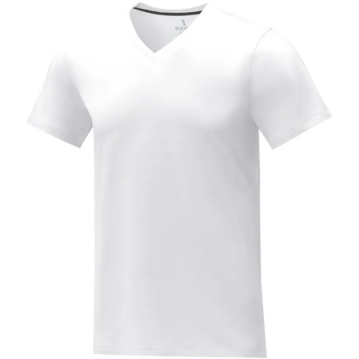 Camiseta de manga corta y cuello en V para hombre Punto de jersey sencillo 100% Algodón, 160 g/m2 - Zobe miniatura 1