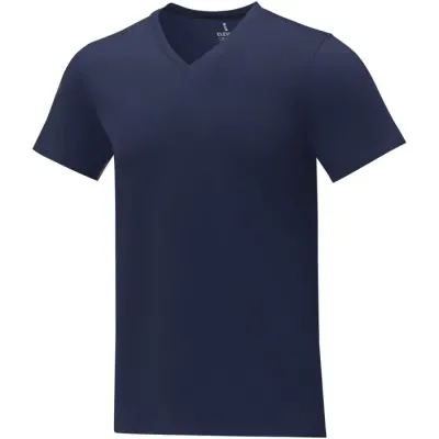 Camiseta de manga corta y cuello en V para hombre Punto de jersey sencillo 100% Algodón, 160 g/m2 - Zobe