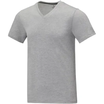 Camiseta de manga corta y cuello en V para hombre Punto de jersey sencillo 90% Algodón, 10% Viscosa, 160 g/m2 - Zobe