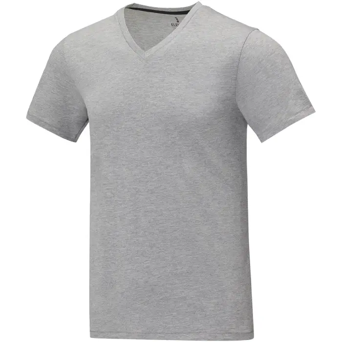 Camiseta de manga corta y cuello en V para hombre Punto de jersey sencillo 90% Algodón, 10% Viscosa, 160 g/m2 - Zobe miniatura 1