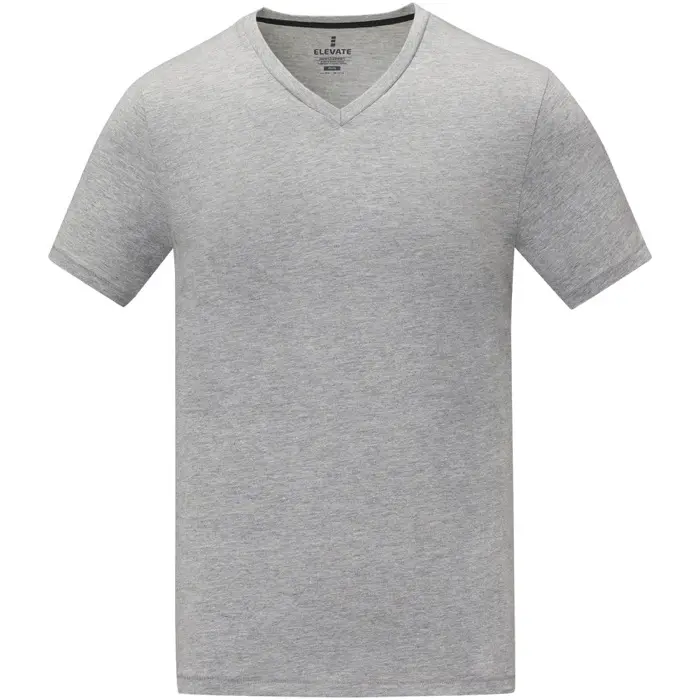 Camiseta de manga corta y cuello en V para hombre Punto de jersey sencillo 90% Algodón, 10% Viscosa, 160 g/m2 - Zobe miniatura 2