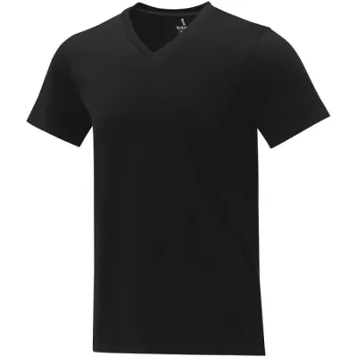 Camiseta de manga corta y cuello en V para hombre Punto de jersey sencillo 100% Algodón, 160 g/m2 - Zobe