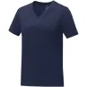 Camiseta de manga corta y cuello en V para mujer Punto de jersey sencillo 100% Algodón, 160 g/m2 - Heni