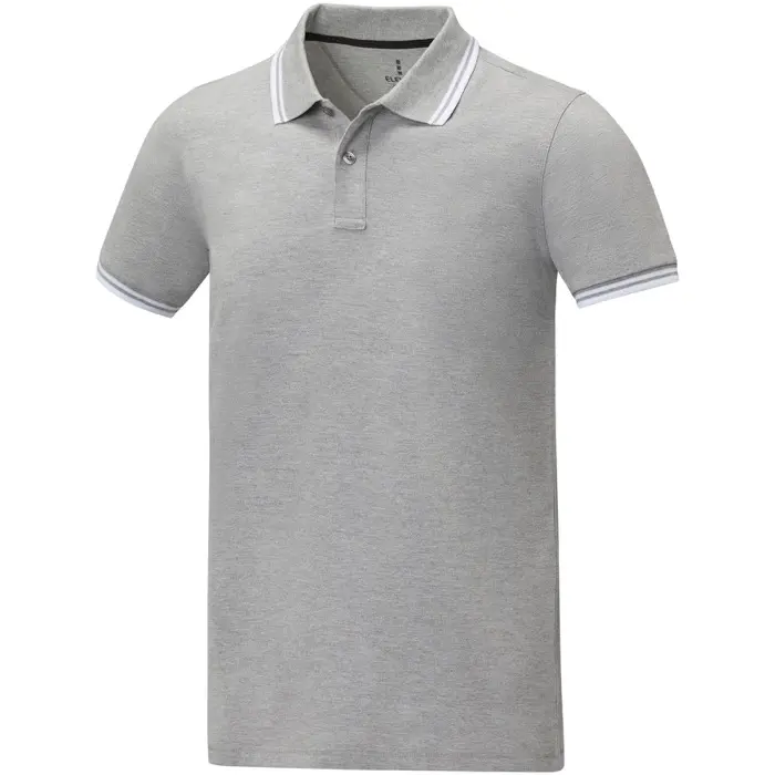 Polo de manga corta con ribete para hombre Punto piqué 90% Algodón, 10% Viscosa, 200 g/m2 - Runa miniatura 1