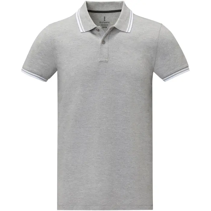 Polo de manga corta con ribete para hombre Punto piqué 90% Algodón, 10% Viscosa, 200 g/m2 - Runa miniatura 2