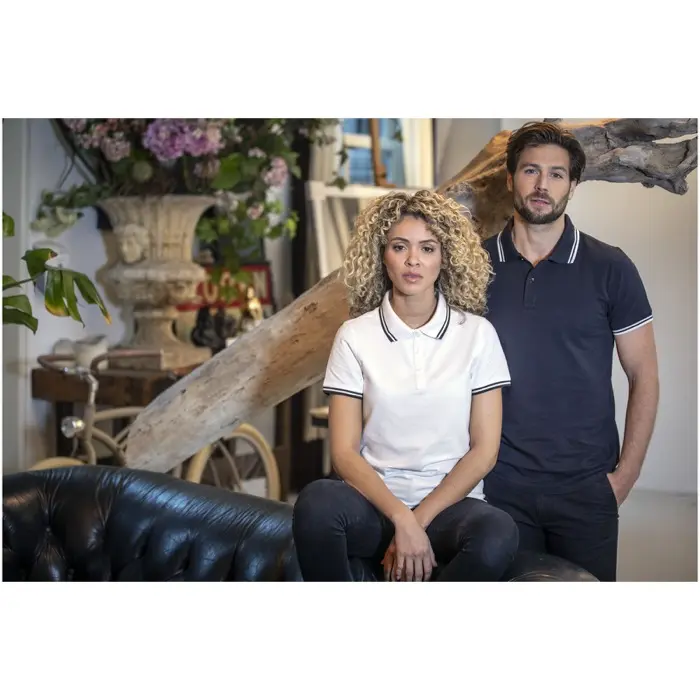 Polo de manga corta con ribete para hombre Punto piqué 90% Algodón, 10% Viscosa, 200 g/m2 - Runa miniatura 4