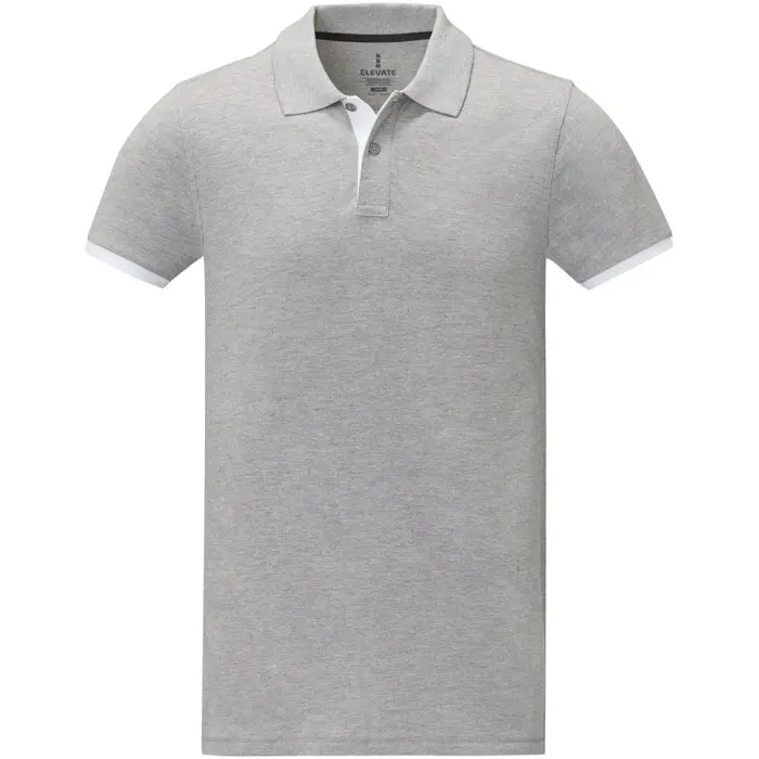 Polo de manga corta de dos tonos para hombre Punto piqué 90% Algodón, 10% Viscosa, 200 g/m2 - Ceru miniatura 2
