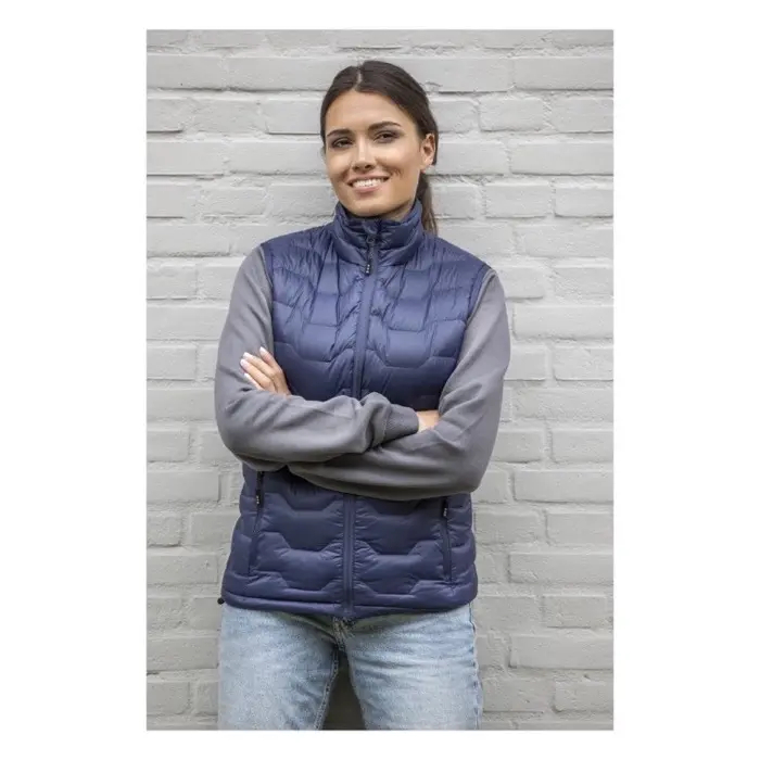 Chaleco aislante de material reciclado GRS para mujer Tejido Dull cire de poliéster 380T con acabado repelente al agua Nylon reciclado con certi - Jixu miniatura 3