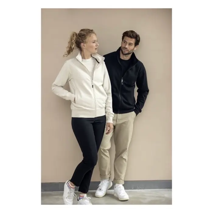 Sudadera unisex con cremallera completa de material reciclado  Aware™ Punto 50% Algodón reciclado, 50% Poliéster reciclado, 320 g/m2 - Goje miniatura 5