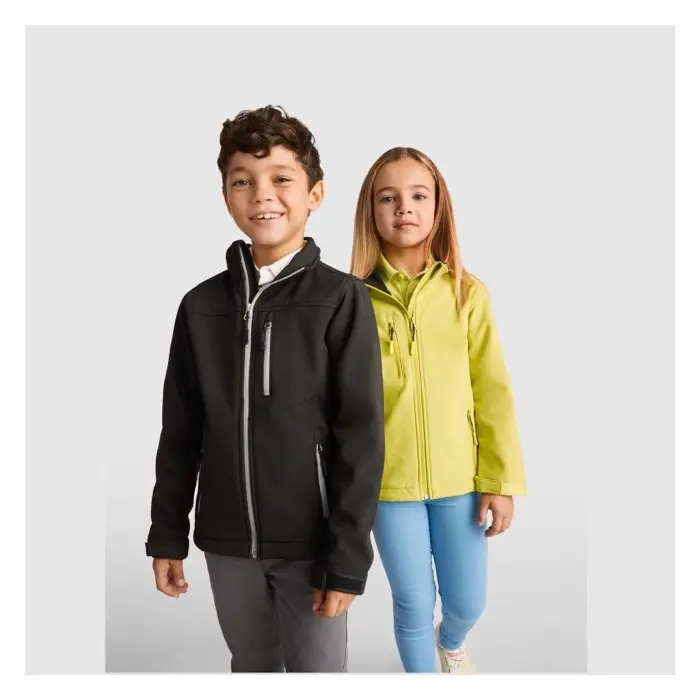 Chaqueta softshell infantil Tejido 92% Poliéster, 8% Elastano, 300 g/m2, Bonding, Microforro 100% Poliéster - Qoma miniatura 2