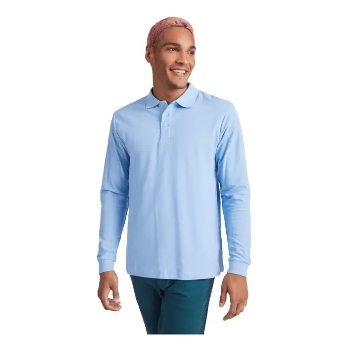 Polo de manga larga para hombre Punto piqué 100% Algodón, 220 g/m2 - Gose miniatura 3