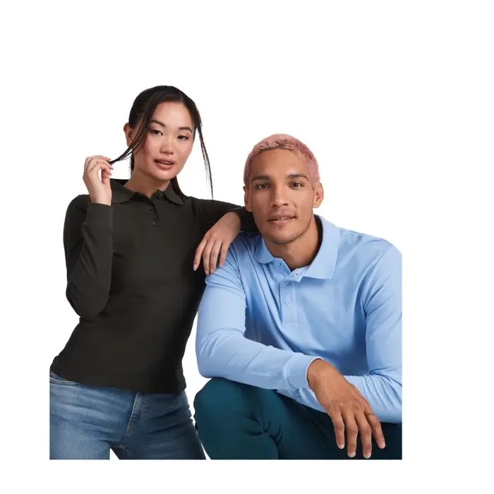 Polo de manga larga para mujer Punto piqué 100% Algodón, 220 g/m2 - Baxi miniatura 3