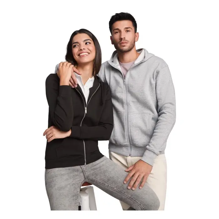 Sudadera con capucha y cremallera completa unisex Punto 50% Algodón, 50% Poliéster, 280 g/m2 - Kugu miniatura 3