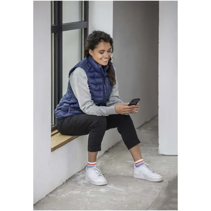 Chaleco aislante de material reciclado para mujer Tejido Dull cire de poliéster 380T 100% Nylon reciclado, 38 g/m2, 100% Poliéster - Egnu miniatura 4