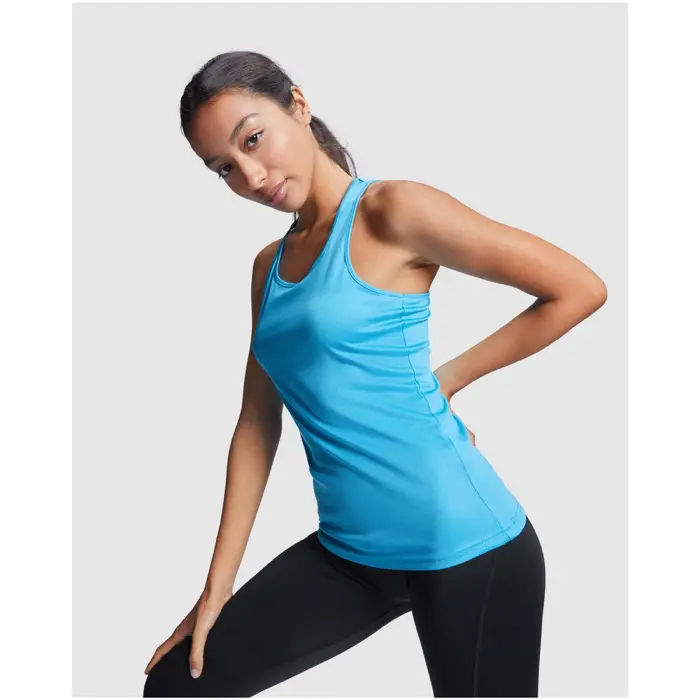Camiseta deportiva sin mangas para mujer Punto piqué con un acabado cool fit 100% Poliéster, 140 g/m2 - Nues miniatura 3