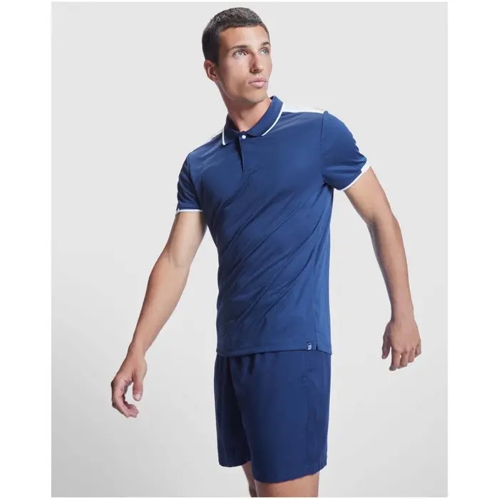 Polo deportivo de manga corta para hombre Punto piqué con un acabado cool fit 50% Poliéster reciclado, 50% Poliéster, 140 g/m2 - Etub miniatura 3